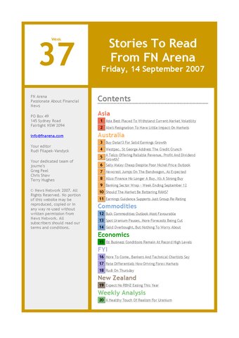 FNArena Weekly PDF Preview