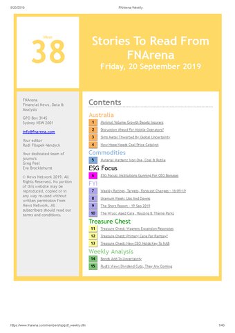 FNArena Weekly PDF Preview