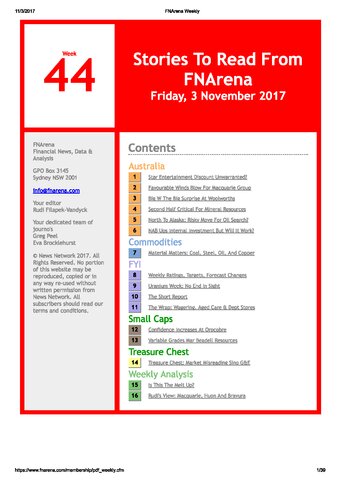 FNArena Weekly PDF Preview