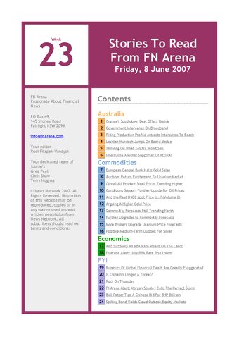 FNArena Weekly PDF Preview
