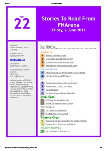 FNArena Weekly PDF Preview