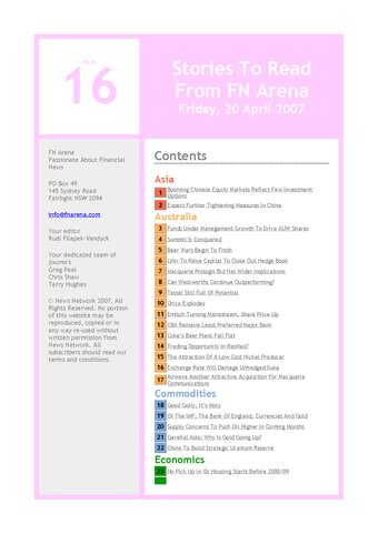 FNArena Weekly PDF Preview