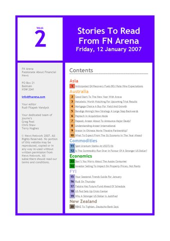 FNArena Weekly PDF Preview