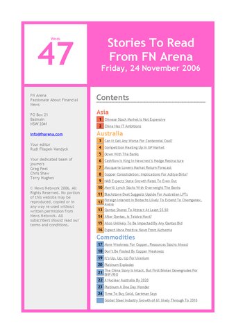 FNArena Weekly PDF Preview