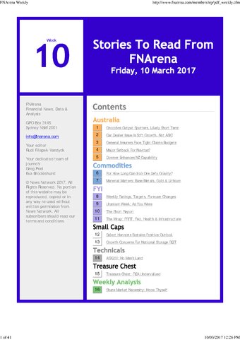 FNArena Weekly PDF Preview
