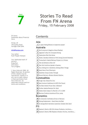 FNArena Weekly PDF Preview
