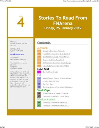 FNArena Weekly PDF Preview