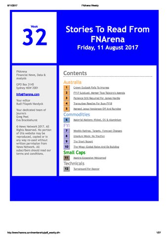 FNArena Weekly PDF Preview
