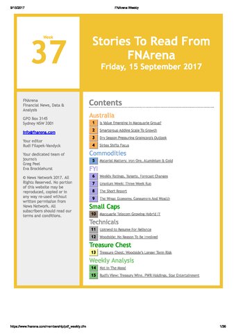 FNArena Weekly PDF Preview