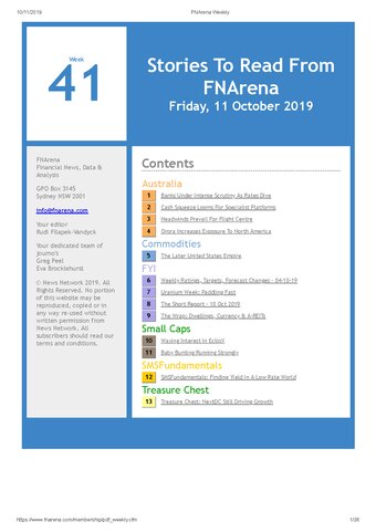 FNArena Weekly PDF Preview