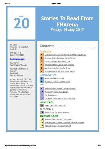FNArena Weekly PDF Preview