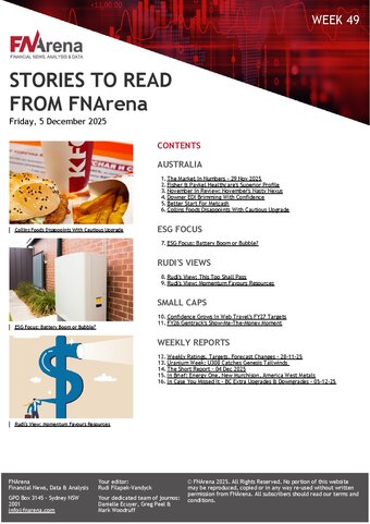 FNArena Weekly PDF Preview