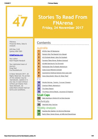 FNArena Weekly PDF Preview