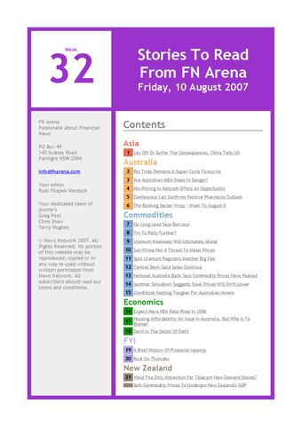 FNArena Weekly PDF Preview