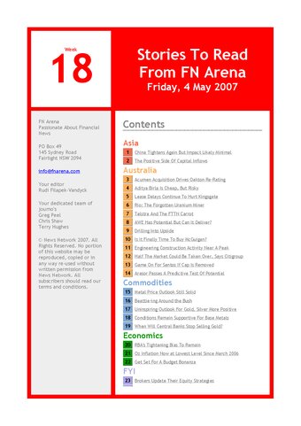 FNArena Weekly PDF Preview