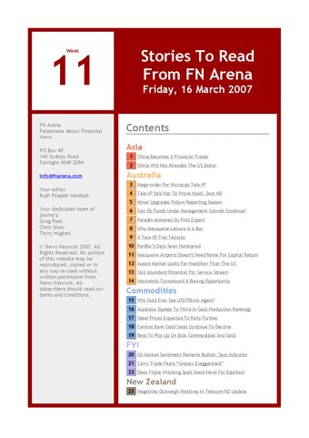 FNArena Weekly PDF Preview