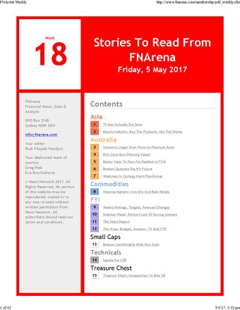 FNArena Weekly PDF Preview