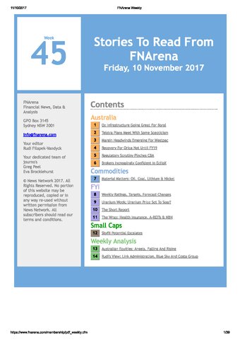 FNArena Weekly PDF Preview