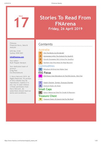 FNArena Weekly PDF Preview