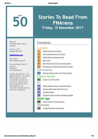 FNArena Weekly PDF Preview