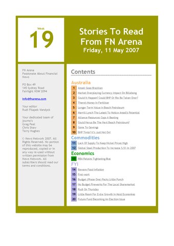 FNArena Weekly PDF Preview