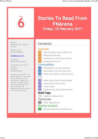 FNArena Weekly PDF Preview