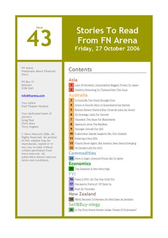 FNArena Weekly PDF Preview
