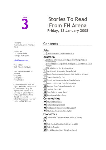 FNArena Weekly PDF Preview