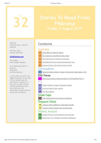 FNArena Weekly PDF Preview