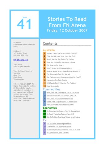 FNArena Weekly PDF Preview