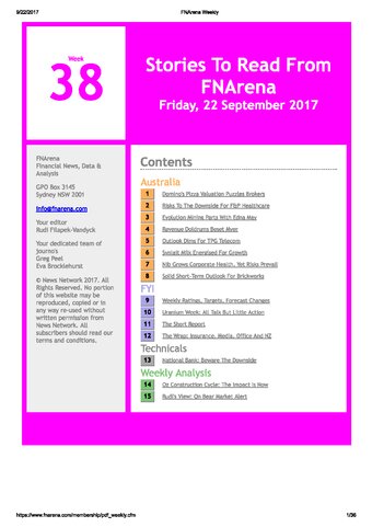 FNArena Weekly PDF Preview