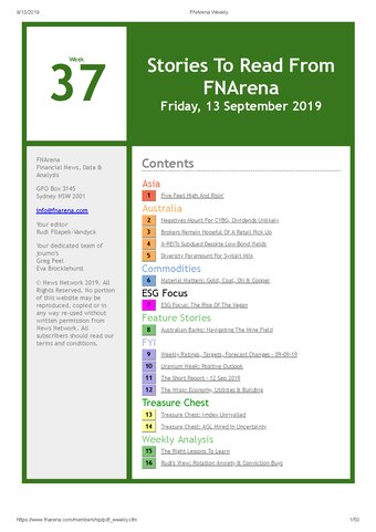 FNArena Weekly PDF Preview