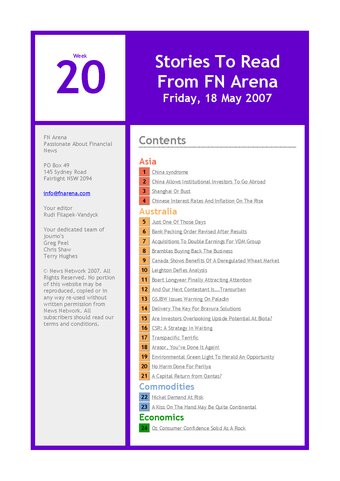 FNArena Weekly PDF Preview