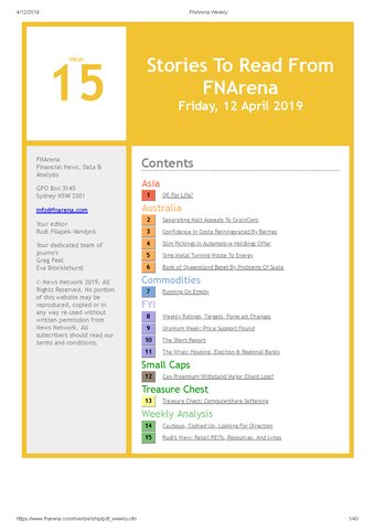 FNArena Weekly PDF Preview