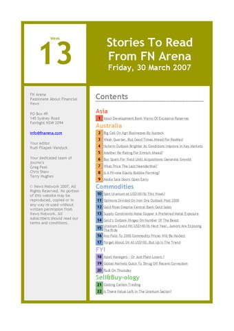 FNArena Weekly PDF Preview
