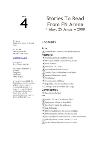 FNArena Weekly PDF Preview