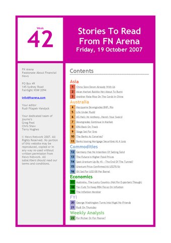 FNArena Weekly PDF Preview