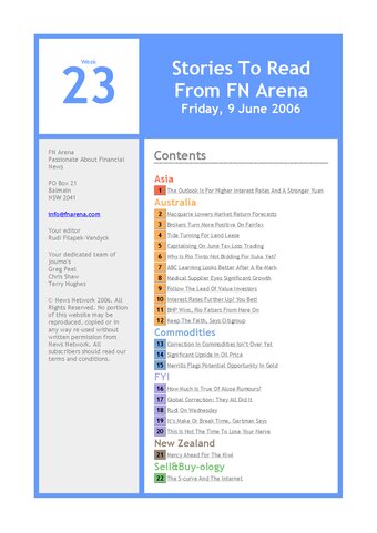 FNArena Weekly PDF Preview