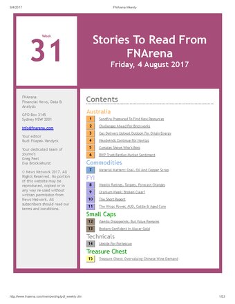 FNArena Weekly PDF Preview