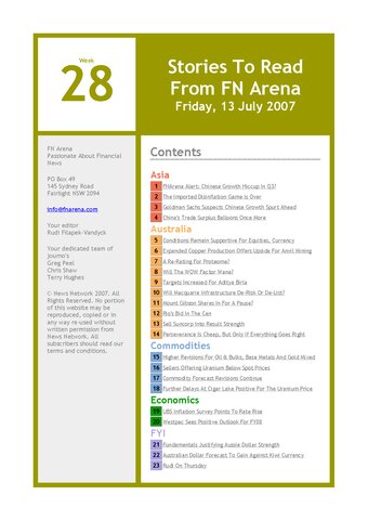 FNArena Weekly PDF Preview
