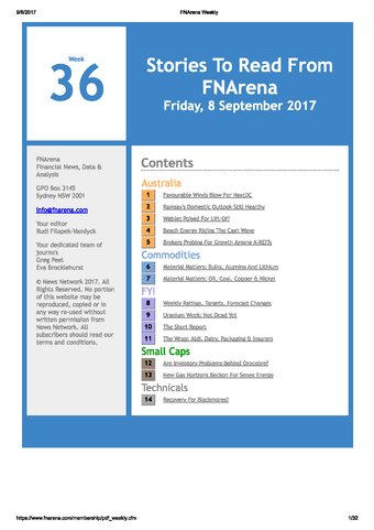 FNArena Weekly PDF Preview