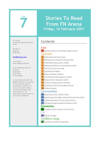 FNArena Weekly PDF Preview