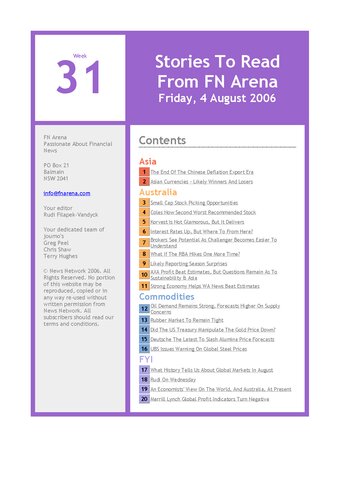 FNArena Weekly PDF Preview
