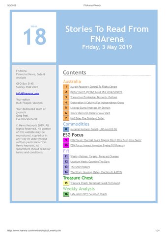 FNArena Weekly PDF Preview