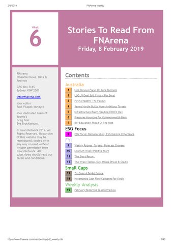 FNArena Weekly PDF Preview