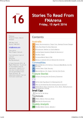 FNArena Weekly PDF Preview