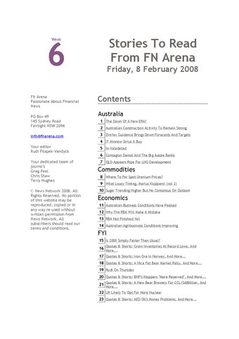 FNArena Weekly PDF Preview
