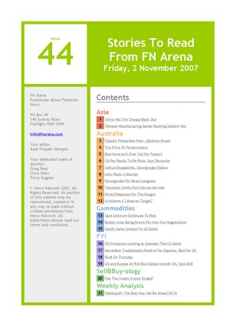 FNArena Weekly PDF Preview