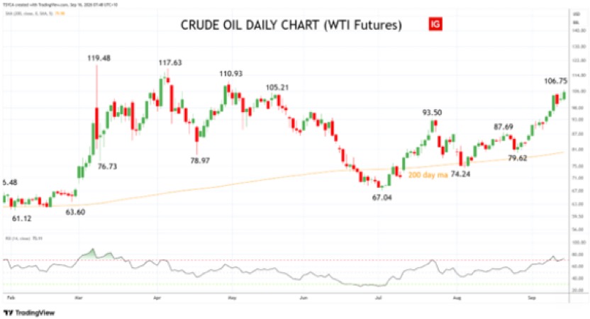 WTI – crude oil – daily