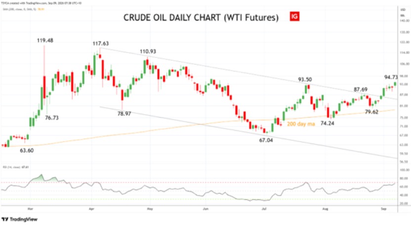 WTI – crude oil – daily